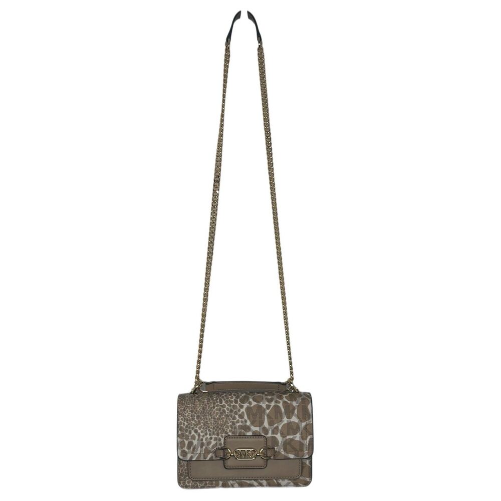 MICHAEL KORS Tan Animal Print Convertible Chain Crossbody Shoulder Camera Bag - Picture 2 of 8